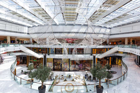 Dubai, United Arab Emirates - May 27, 2021: Dubai Mall Fashion Avenue Luxury Shopping Center in Dubai, United Arab Emirates.のeditorial素材