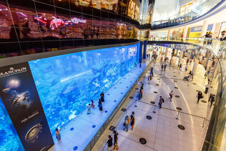 Dubai, United Arab Emirates - May 27, 2021: Dubai Mall Aquarium Luxury Shopping Center in Dubai, United Arab Emirates.のeditorial素材