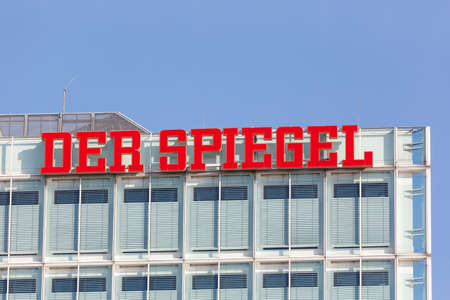 Hamburg, Germany - April 21, 2021: Der Spiegel headquarters at Ericusspitze in the HafenCity in Hamburg, Germany.のeditorial素材
