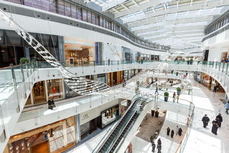 Dubai, United Arab Emirates - May 27, 2021: Dubai Mall Fashion Avenue Luxury Shopping Center in Dubai, United Arab Emirates.のeditorial素材