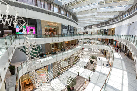 Dubai, United Arab Emirates - May 27, 2021: Dubai Mall Fashion Avenue Luxury Shopping Center in Dubai, United Arab Emirates.のeditorial素材