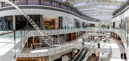 Dubai, United Arab Emirates - May 27, 2021: Dubai Mall Fashion Avenue Luxury Shopping Center panorama in Dubai, United Arab Emirates.のeditorial素材