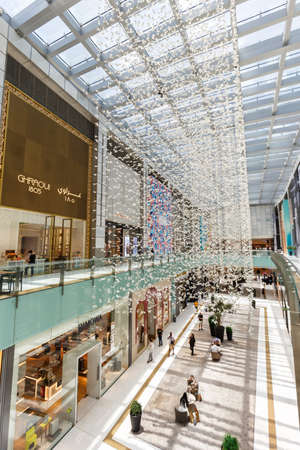 Dubai, United Arab Emirates - May 27, 2021: Dubai Mall Fashion Avenue Luxury Shopping Center portrait format in Dubai, United Arab Emirates.のeditorial素材