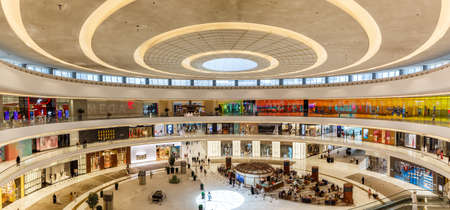 Dubai, United Arab Emirates - May 27, 2021: Dubai Mall Luxury Shopping Center panorama in Dubai, United Arab Emirates.のeditorial素材