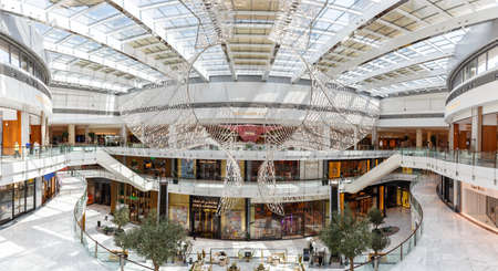 Dubai, United Arab Emirates - May 27, 2021: Dubai Mall Fashion Avenue Luxury Shopping Center panorama in Dubai, United Arab Emirates.のeditorial素材