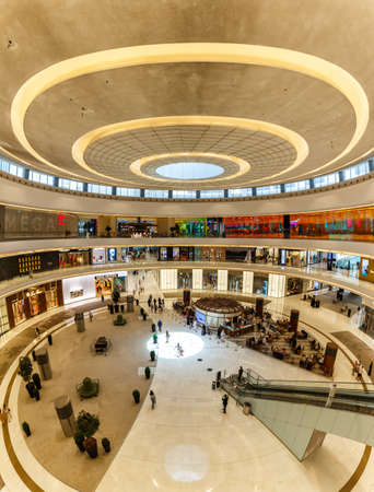 Dubai, United Arab Emirates - May 27, 2021: Dubai Mall Luxury Shopping Center portrait format in Dubai, United Arab Emirates.のeditorial素材