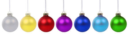 Christmas balls decoration isolated on a white backgroundの写真素材