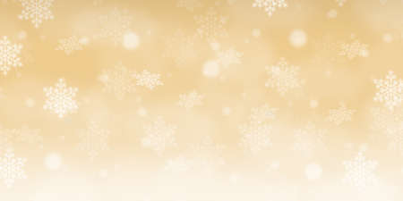 Christmas background pattern card golden Gold wallpaper banner with copyspace copy space snowflakesの写真素材