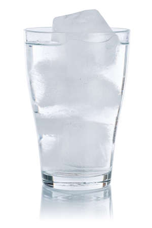 Water drink in a glass isolated on a white backgroundの写真素材