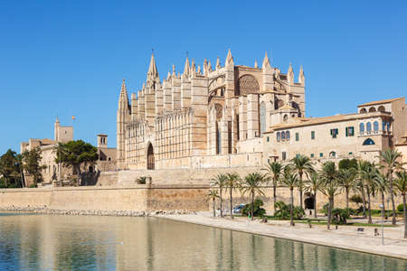Cathedral Catedral de Palma de Mallorca La Seu church architecture travel traveling holidays vacation city in Spainの写真素材