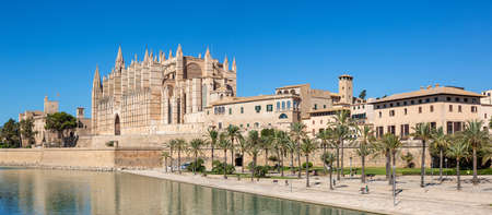 Cathedral Catedral de Palma de Mallorca La Seu church architecture travel traveling holidays vacation panorama city in Spainの写真素材