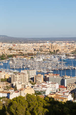 Palma de Mallorca marina harbor port with boats travel traveling holidays vacation portrait format city in Spainの写真素材