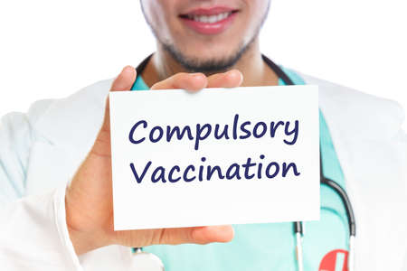 Compulsory vaccination against virus vaccine hesitancy doctor illnessの写真素材