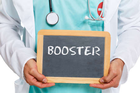Booster shot vaccination dose virus vaccine slate doctor conceptの写真素材