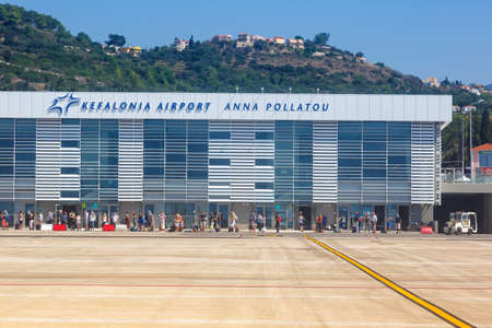 Kefalonia, Greece - September 20, 2020: Terminal of Kefalonia airport (EFL) in Greece.のeditorial素材