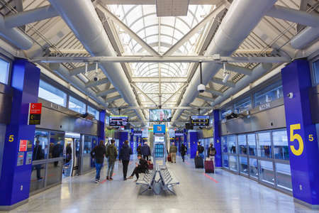 New York, United States - February 29, 2020: Airtrain Station at New York JFK airport in the United States.のeditorial素材