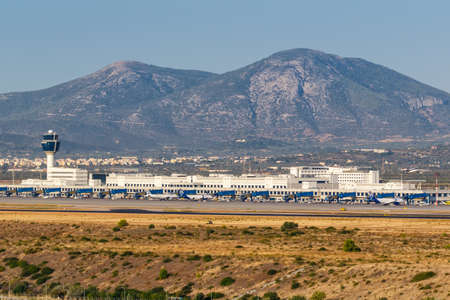 Athens, Greece - September 22, 2020: Aegean Airlines Airbus airplanes at Athens airport (ATH) in Greece.のeditorial素材