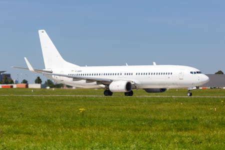 Stuttgart, Germany - September 8, 2021: TUI Boeing 737-800 airplane at Stuttgart airport (STR) in Germany.のeditorial素材