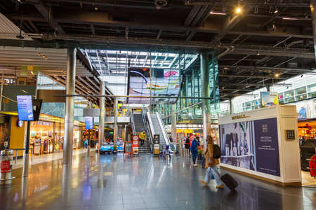 Amsterdam, Netherlands - May 21, 2021: Amsterdam Schiphol Airport Terminal in the Netherlands.のeditorial素材