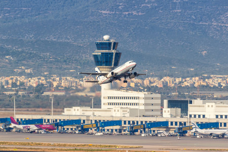 Athens, Greece - September 23, 2020: Aegean Airlines Airbus A320 airplane at Athens airport (ATH) in Greece.のeditorial素材