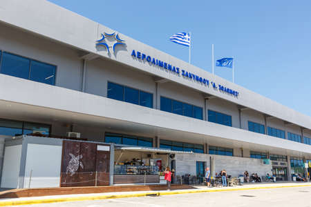 Zakynthos, Greece - September 21, 2020: Terminal of Zakynthos airport (ZTH) in Greece.のeditorial素材