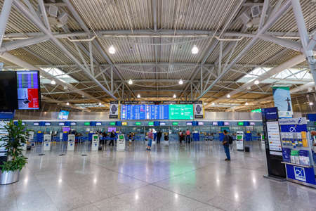 Athens, Greece - September 23, 2020: Terminal of Athens airport (ATH) in Greece.のeditorial素材
