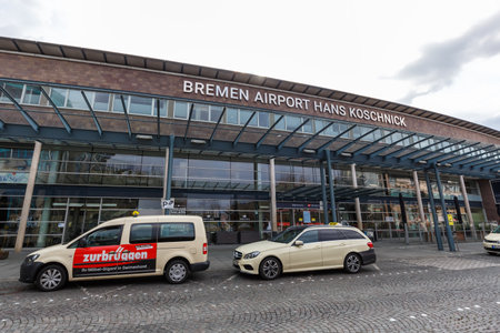 Bremen, Germany - April 19, 2021: Bremen Airport (BRE) Terminal building in Germany.のeditorial素材