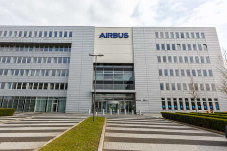 Bremen, Germany - April 19, 2021: Airbus branch office at Bremen Airport in Germany.のeditorial素材