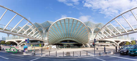 Lisbon, Portugal - September 25, 2021: Lisbon Lisboa Oriente railway station modern architecture in Portugal.のeditorial素材