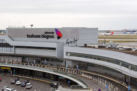 Toulouse, France - September 21, 2021: Terminal of Toulouse Blagnac airport (TLS) in France.のeditorial素材