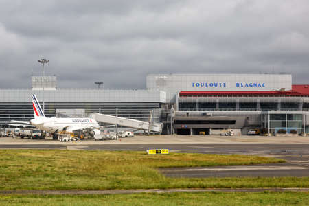 Toulouse, France - September 21, 2021: Terminal of Toulouse Blagnac airport (TLS) in France.のeditorial素材