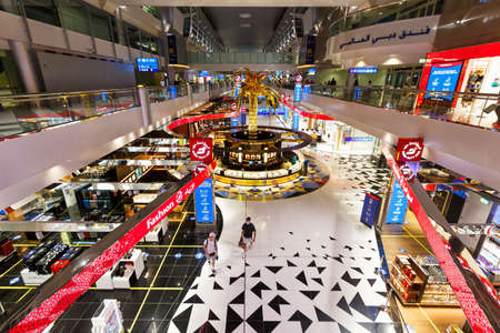 Dubai, United Arab Emirates - May 28, 2021: Terminal Concourse C of Dubai International Airport (DXB) in the United Arab Emirates.のeditorial素材