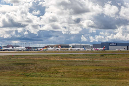 Toulouse, France - September 20, 2021: Airbus headquarters at Toulouse airport (TLS) in France.のeditorial素材