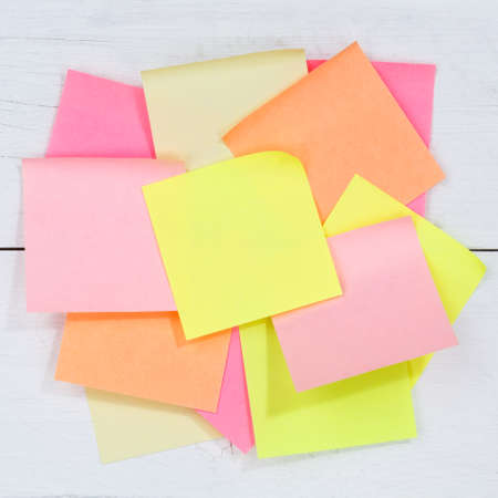 Empty blank note paper notepaper notes copyspace copy space information message desk square squaredの写真素材