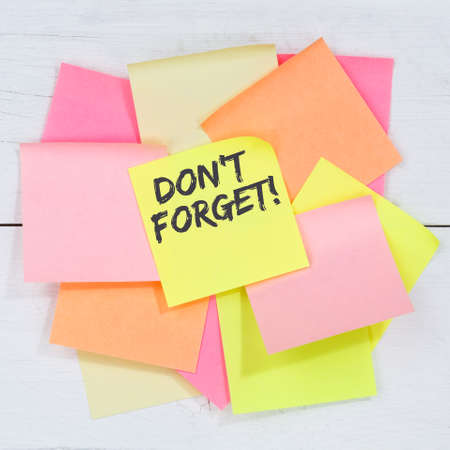 Don't forget date meeting reminder reminder notepaper business concept note paper notesの写真素材