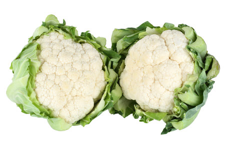 Cauliflower fresh vegetable vegan isolated on a white backgroundの写真素材