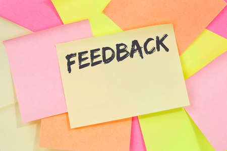 Feedback contact customer service opinion survey business concept note paper notepaperの写真素材