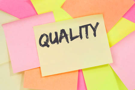 Quality control management success business concept successful note paper notepaperの写真素材