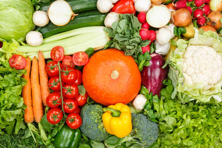 Food background vegetables collection tomatoes carrots potatoes bell pepper vegetable backgroundsの写真素材
