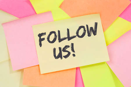 Follow us follower followers fans likes social networking media internet note paper notepaperの写真素材
