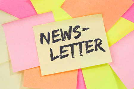 Newsletter subscribing on internet for business marketing campaign concept note paper notepaperの写真素材