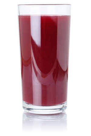 Berry smoothie fruit juice drink wild berries in a glass isolated on a white backgroundの写真素材