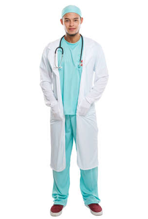 Young doctor full body portrait occupation job isolated on a white backgroundの写真素材