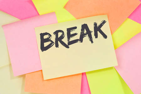 Break work lunch working relax business concept note paper notepaperの写真素材