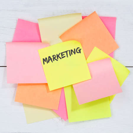 Marketing and advertisement office business concept desk note paper notepaperの写真素材