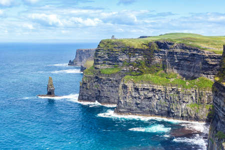 Cliffs of Moher Ireland travel traveling Atlantic Ocean sea natureの写真素材