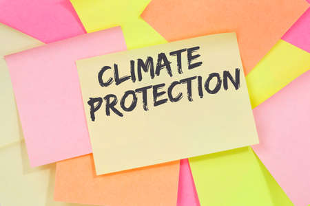 Climate protection change environment eco friendly nature conservation note paper notepaperの写真素材