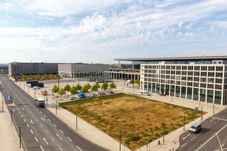 Berlin, Germany - August 20, 2020: Berlin Brandenburg BER Airport Willy-Brandt-Platz in Germany.のeditorial素材