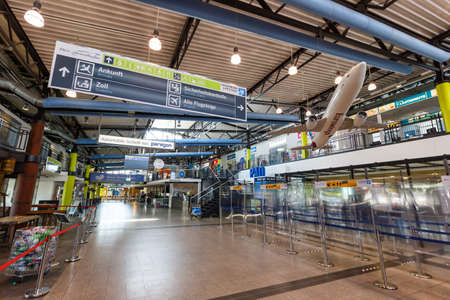 Ahden, Germany - August 8, 2020: Paderborn Lippstadt Airport PAD Terminal building in Germany.のeditorial素材