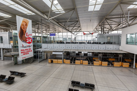 Greven, Germany - August 9, 2020: Munster Osnabrueck Airport FMO Terminal building in Germany.のeditorial素材